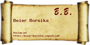 Beier Borsika névjegykártya